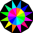 download Rainbow Dodecagram clipart image with 180 hue color
