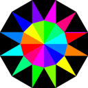 download Rainbow Dodecagram clipart image with 270 hue color