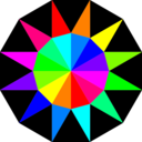 download Rainbow Dodecagram clipart image with 0 hue color