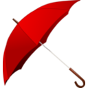 download Red Umbrella clipart image with 0 hue color