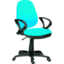 download Desk Chair Blue With Wheels clipart image with 315 hue color