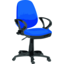 download Desk Chair Blue With Wheels clipart image with 0 hue color