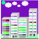 download Simple City Skyscraper clipart image with 90 hue color