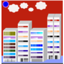 download Simple City Skyscraper clipart image with 180 hue color