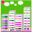 download Simple City Skyscraper clipart image with 270 hue color