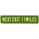 download Next Exit 11 Miles clipart image with 270 hue color
