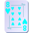 download Ornamental Deck 8 Of Hearts clipart image with 180 hue color