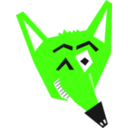 download Smart Fox Face clipart image with 90 hue color