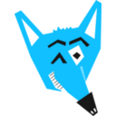 download Smart Fox Face clipart image with 180 hue color