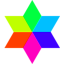 download 6 Color Diamond Hexagram clipart image with 135 hue color