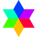 download 6 Color Diamond Hexagram clipart image with 225 hue color