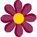 download Purple Flower clipart image with 0 hue color