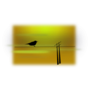 download Bird On Wire clipart image with 45 hue color