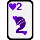 download Two Of Hearts clipart image with 270 hue color