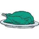 download Turkey On A Platter clipart image with 135 hue color