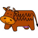 download Brown Cow clipart image with 0 hue color