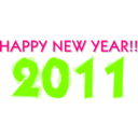 download Happy New Year 2011 clipart image with 90 hue color