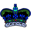 download Crown clipart image with 180 hue color