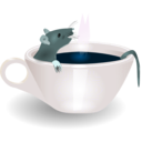 download Rat In Coffee clipart image with 180 hue color