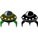 download Alien Spaceship Icon clipart image with 180 hue color