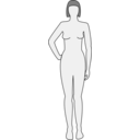 download Female Body Silhouette Front clipart image with 315 hue color