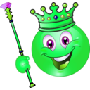 download King Smiley Emoticon clipart image with 90 hue color