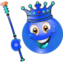 download King Smiley Emoticon clipart image with 180 hue color