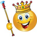 download King Smiley Emoticon clipart image with 0 hue color