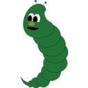 download Green Worm clipart image with 0 hue color