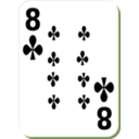 download White Deck 8 Of Clubs clipart image with 45 hue color
