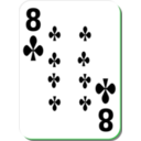 download White Deck 8 Of Clubs clipart image with 90 hue color