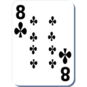 download White Deck 8 Of Clubs clipart image with 180 hue color