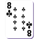 download White Deck 8 Of Clubs clipart image with 225 hue color
