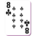 download White Deck 8 Of Clubs clipart image with 270 hue color