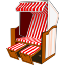 download Red Beach Chair clipart image with 0 hue color