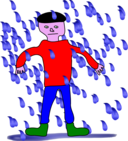 Man Standing In Rain