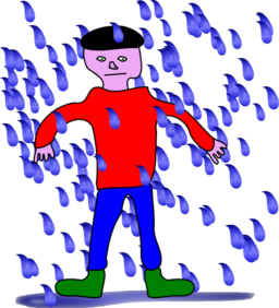 Man Standing In Rain