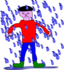 Man Standing In Rain