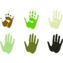 download Hand Prints clipart image with 45 hue color