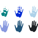 download Hand Prints clipart image with 180 hue color