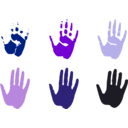 download Hand Prints clipart image with 225 hue color