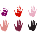 download Hand Prints clipart image with 315 hue color