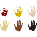 download Hand Prints clipart image with 0 hue color