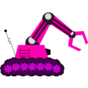download Robot With A Claw clipart image with 270 hue color