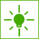 Eco Green Light Bulb Icon