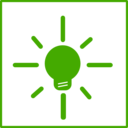 download Eco Green Light Bulb Icon clipart image with 0 hue color