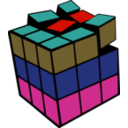 download Rubik 3d Colored clipart image with 315 hue color