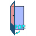download Sign Pop The Door clipart image with 180 hue color