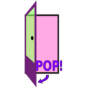 download Sign Pop The Door clipart image with 270 hue color