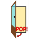download Sign Pop The Door clipart image with 0 hue color